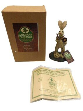 American Chestnut Folk Art Natures Small Miracles Rabbit Figurine Peter Bretz